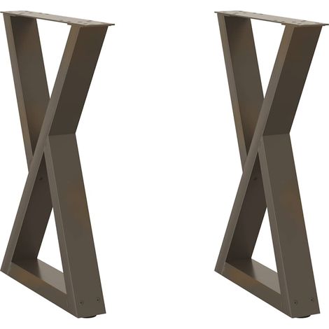 Maison Exclusive - Esstisch Beine 2 Stück Naturstahl 60x(72-73,3)