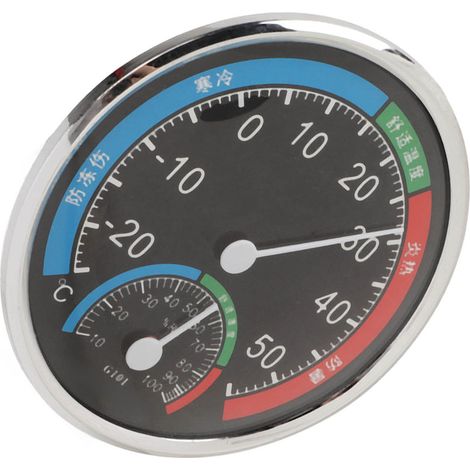 G101 Temperatur- und Feuchtigkeitsmessgerät, Feuchtigkeitsdetektor, Thermometer, Multifunktions-Hygrometer, Schwarz (1/5)