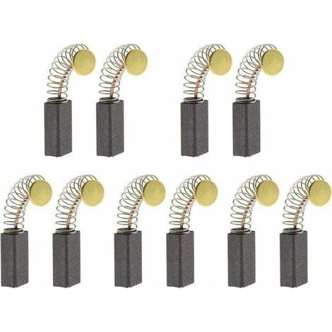 Pair Balais de Charbon Moteur Pièces de Rechange Universelles d'outil Électrique pour Meuleuse d'angle Ponceuse Orbitale 5 Paires