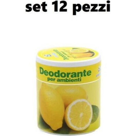 TrAdE Shop Traesio - Set 12 Deodoranti Barattolo Profumo Ambiente Assorbi Odori Fragranza Limone -