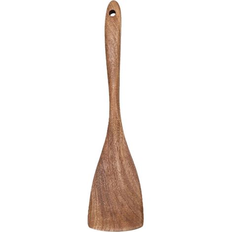 Spatula En Bois D'Acacia - 31,5 cm - Pour Poêles Et Woks - Angle Droit - 1 Pièce (1/5)