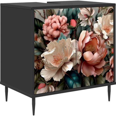 Badezimmerschrank BORNE Schwarz Eichen-Optik 60 x 40 x 61 cm vidaXL (1/5)