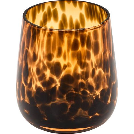 Portacepillos de dientes de cristal marrón dotty flames - 5five