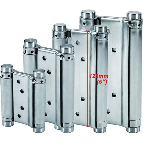Stainless Steel Double Action Spring Hinges (126mm) for Swing Doors Self Closing Hinge for Cafe Bar Pub Counter Cabinet Door up to 25kg (2pcs) - RW Door & Window Hardware (1/5)