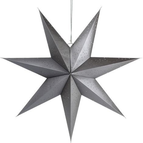 Dekorativer Papierstern, durchbrochen, grau, Weihnachtsschmuck, 75 cm