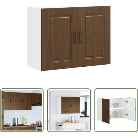 vidaXL Stauraum - Küchen-Hängeschrank Kalmar Braun Eichen-Optik Holzwerkstoff (1/5)
