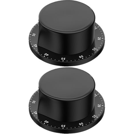 Lot de 2 minuteurs mécaniques pour balance de cuisine - minuteur mécanique noir-AquaForge (1/5)