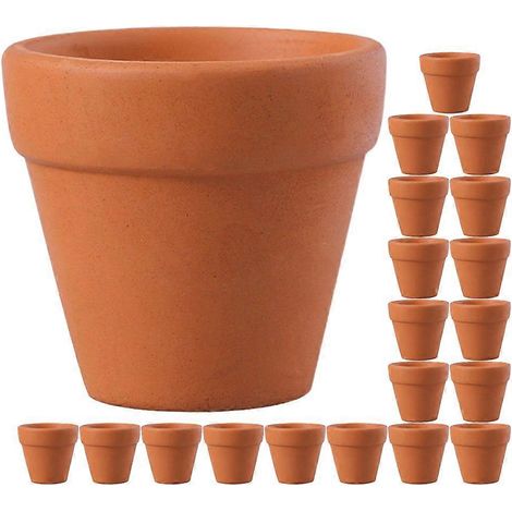 Lot de 20 mini pots de fleurs en terre cuite, pots de jardin, petits pots en terre cuite, lot de minuscules pots de fleurs en terre cuite (1/5)
