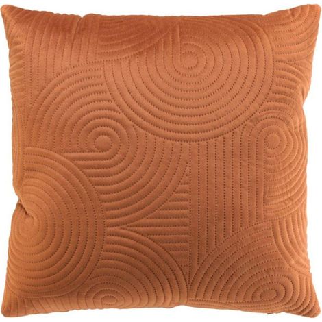 Housse de Coussin en Velours "Circles" 40x40cm Terracotta (1/5)