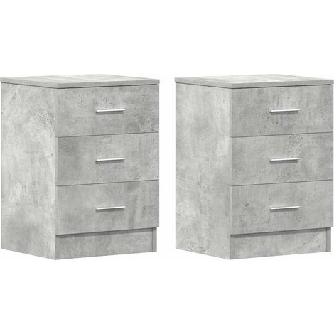 Maison Exclusive - Nachttische 2 Stk. Betongrau 38x35x56 cm Holzw