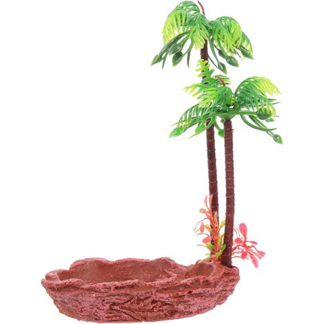 Resin Reptile Feeding Bowl, Tree Pattern (1/5)
