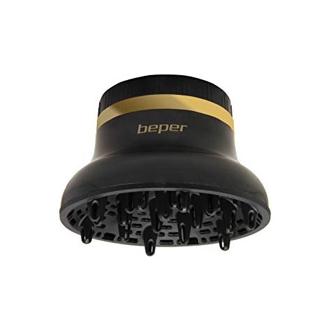 Beper C301ABE001 – Diffusore universale per asciugacapelli, Per capelli ricci e mossi, senza capelli crespi, Adatto alla magio parte degli asciugacapelli, Nero, Diametro da 3.5 a 8 cm (1/4)