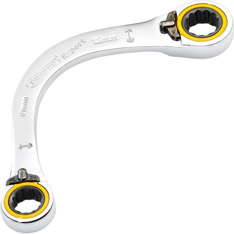Draper 03933 Draper Expert HI-TORQ Double Ring Ratchet Half Moon Spanner, 10 x 12mm