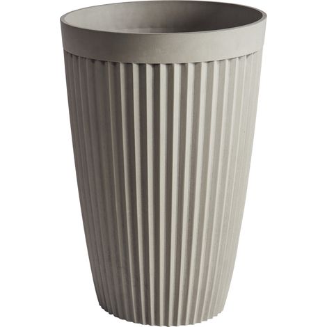Maceta alta mezcla de piedras poliresina ⌀ 39 cm mate uso interior y exterior beige Kola