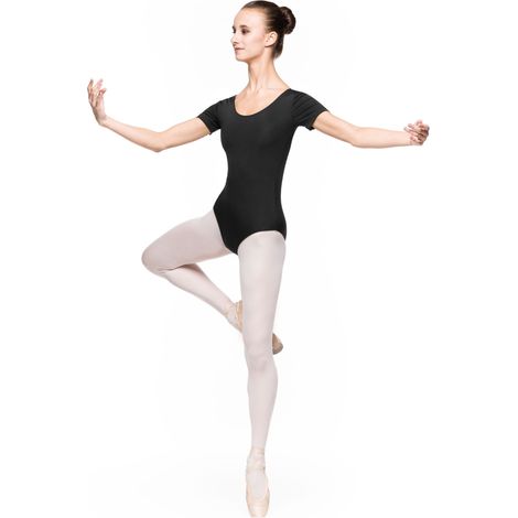 Carmen - body de ballet para mujer, negro. Body de ballet Carmen para danza y gimnasia, negro, talla L. (1/4)