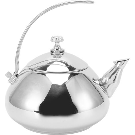 Professionelle 1,5-Liter-Teekanne aus Edelstahl mit integriertem Teesieb und abnehmbarem Deckel, silberfarben, ideal für die Küche. (1/5)