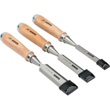 Bahco Satz Meißel mit Holzgriff, 3-tlg./Kartonverpackung