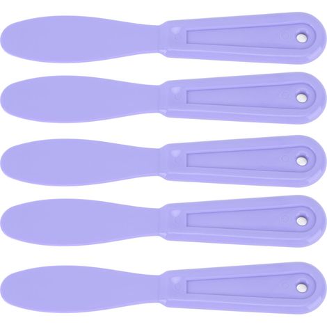 5 spatules dentaires en plastique violet pour mélanger plâtre et alginate (1/5)
