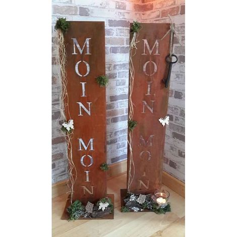 Panneau Décoratif en Métal Aspect Rouille Patine pour Jardin et Entrée - 71 ou 100 cm - PANGIVO