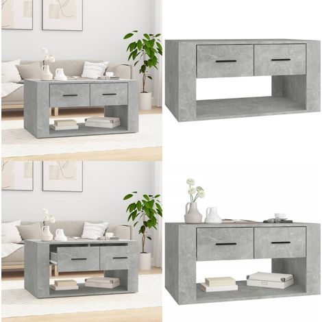 Table basse Gris béton 80x50x40 cm Bois d'ingénierie - Table basse gris béton - Table d'appoint (1/5)