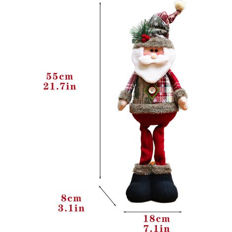 Large Christmas Doll of Santa Claus, Horse and Reindeer, Christmas Tree Decoration, Plush Toy for Children, Wedding Party Gift (1/5)