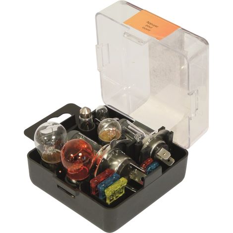 Coffret de secours 12V H1/H4/H7 - 8 ampoules + 5 fusibles SODELEC - 16270