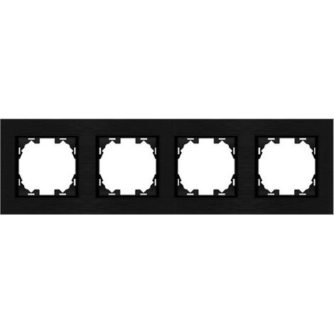 IluminaShop - Marco de Aluminio Empotrable Negro para 4 Modulos Serie wLux (1/2)
