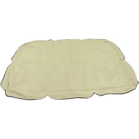 Toile de balancelle de jardin, tissu Oxford enduit d'argent, housse imperméable pour balancelle, accessoire pare-soleil, beige (1/5)