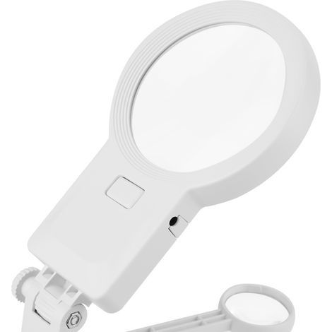 Stazione di saldatura USB con lente d'ingrandimento a LED 3X/4.5X/25X e morsetti per circuiti (bianca) (1/5)