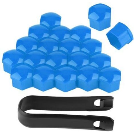 20 blaue Diebstahlschutzkappen für 17-mm-Radmuttern.