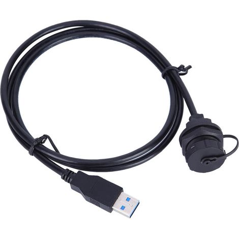 Adattatore per montaggio a pannello con connettore USB 3.0 femmina-maschio impermeabile, presa per cavo contatore -Crezuo