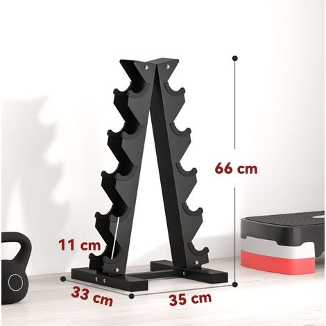 Hantelständer für 10 Hanteln, 5 Ebenen, Stahl, 100 kg, schwarz HAVRYA (1/5)