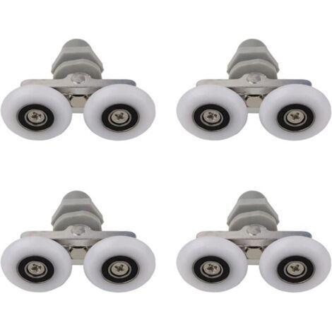 Double Casters for Shower Door Sliding Casters Bathroom Shower Door Replacement,Replacement Parts 25mm 4 PCS (1/5)