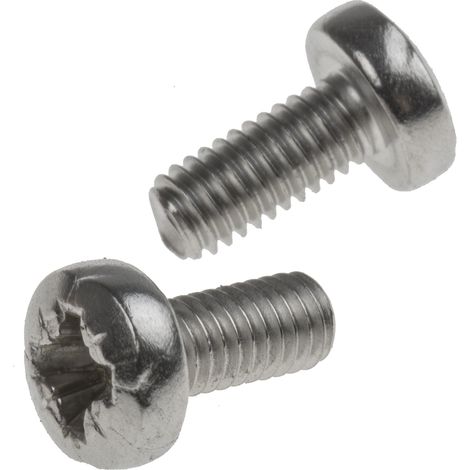 Vis à métaux RS PRO M3.5 à tête Cylindrique Pozidriv en Acier Inoxydable, 8mm ( Prix pour Sachet de 100 )