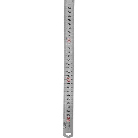Règle en acier inoxydable 300 mm - instrument de mesure avec gravures métriques pour menuiserie et traçage (1 pièce) (1/5)