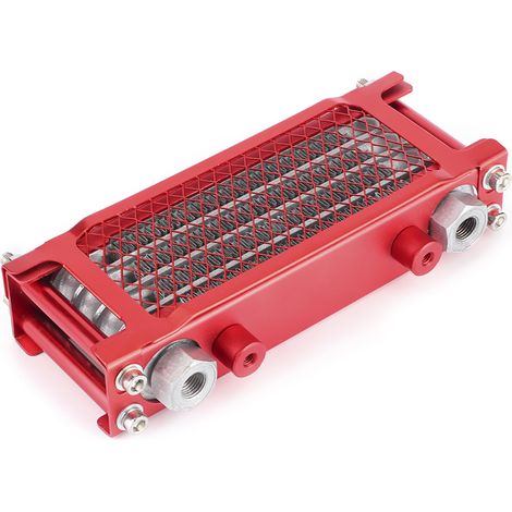 Refroidisseur d'huile de moto rouge, système de refroidissement de radiateur pour véhicules tout-terrain 100-250 cm³, 85 x 200 x 45 mm (1/5)
