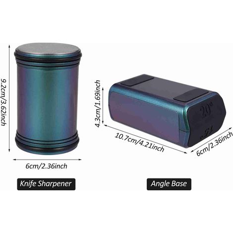 Ortviai Aiguiseur de Couteaux à Rouleau avec Disques en Diamant et Céramique, Base Magnétique 15°/20°, Couleur Bleue (1/5)