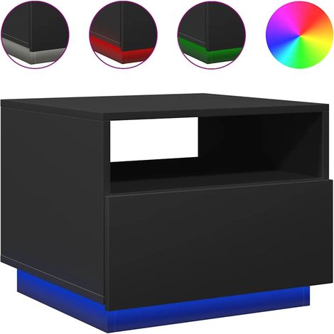 Maison Exclusive - Couchtisch mit LED-Leuchten Schwarz 50x49x40 c