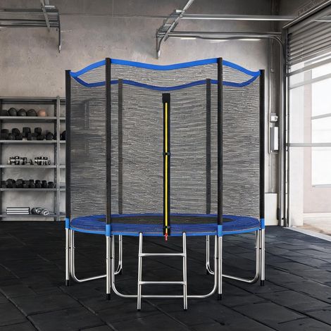 Trampoline de jardin en acier galvanisé et PP avec filet blu (1/5)