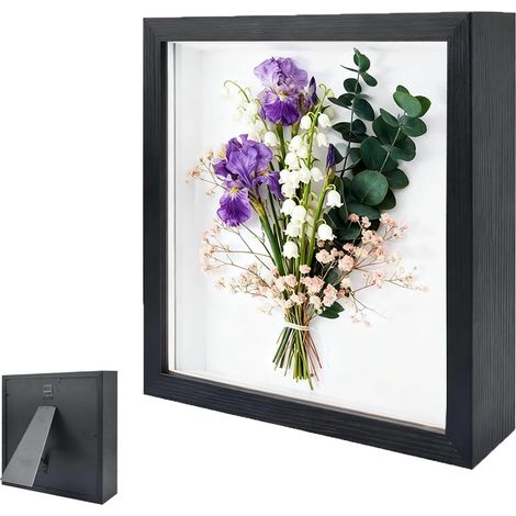 Cadre Photo 3D, Cadre Photo Profond à Remplir 20 x 25 cm, avec Plaque Acrylique Transparente, Vitrine Cadre Objet 3D Profond 3cm, pour Photos, Décoration DIY, Noir (1/5)