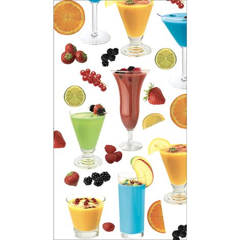 Sticker réfrigérateur et lave vaisselle, delice tropical fruits exotiques fraîcheur déco, 180 cm X 100 cm (1/4)