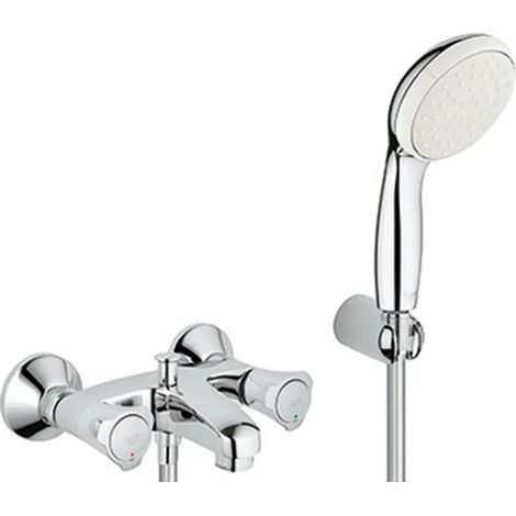 GROHE Grifo de bañera de 2 mandos Costa 254601 con set de soporte de pared Tempesta cromo, 2546010A