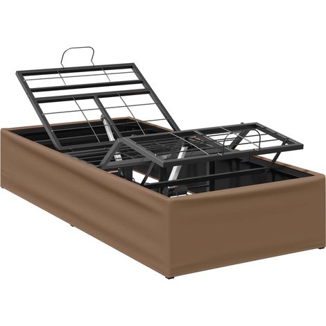 Electric Adjustable Bed Frame Tan 200 x 90 x 33.5 cm Steel vidaXL (1/5)
