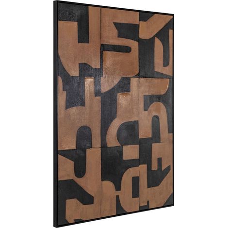 Décoration murale cascade marron motif graphique sur toile - marron graphique contemporain (1/5)