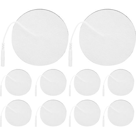 10 électrodes rondes auto-adhésives non tissées 8cm pour appareil de massage TENS (1/5)