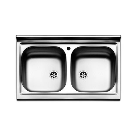 LAVELLO APPOGGIO ACCIAIO INOX 2 VASCHE CM 80- cm 80- APELL- pezzi 1