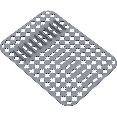 1pc Tapis d'évier, Tapis de Protection en Silicone, 40X29 CM PVC Cuisine Tapis D'évier Protecteur pour évier et évier avec Trous de Drainage (Gris) (1/5)