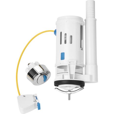 Conector de descarga de inodoro ABS con control de doble botón pulsador – para inodoro de una sola pieza – fácil instalación