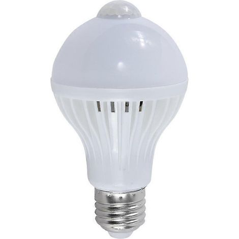 Ampoule LED à détecteur de mouvement infrarouge, s'allumant automatiquement grâce à sa détection de présence humaine. (1/5)