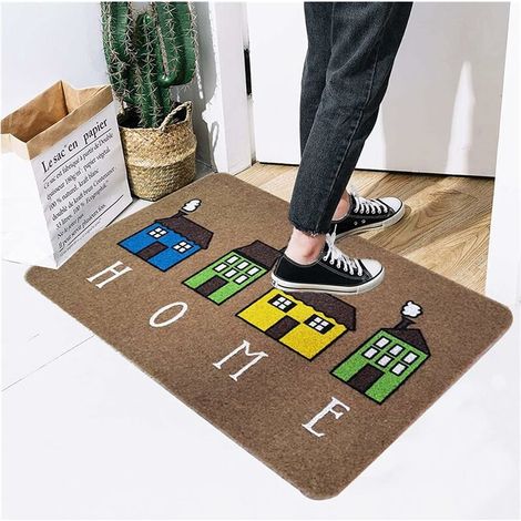 .Cuisine porte ménage ménage tapis de sol tampon de cirage de chaussures tapis anti-dérapant 5080CM couleur café (1/5)